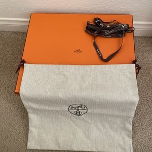 Authentic Hermes Box with Dust Bag Ribbon Large